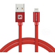 SWISSTEN textilní datový kabel USB A/M Lightning, 3m, červený