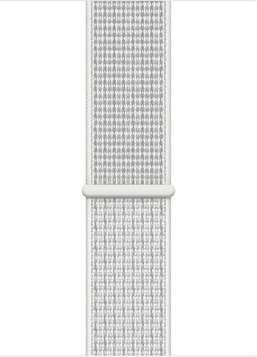 Apple Watch Nike+ Series 4, 44mm, pouzdro ze stříbrného hliníku/bílý provlékací řemínek_1623396054