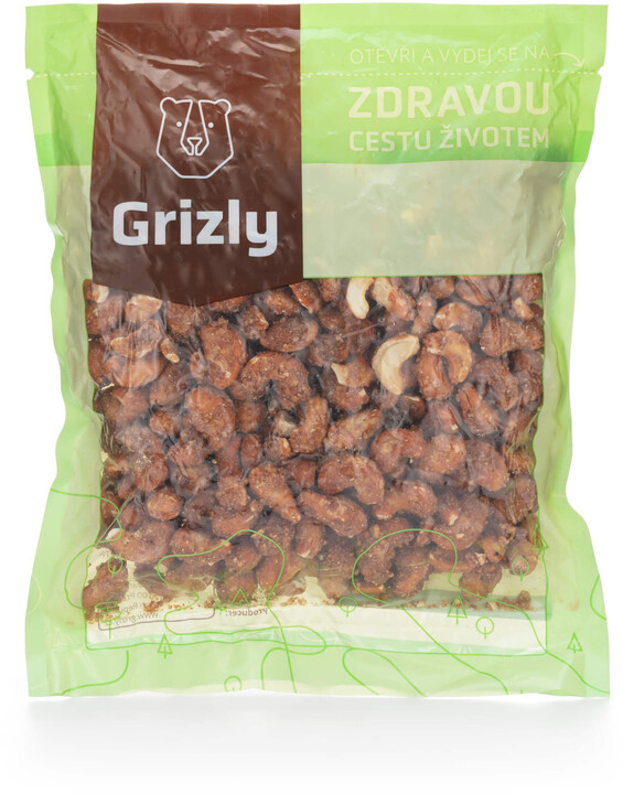 GRIZLY ořechy - arašídy ve slaném karamelu s medem, 500g_1895531549