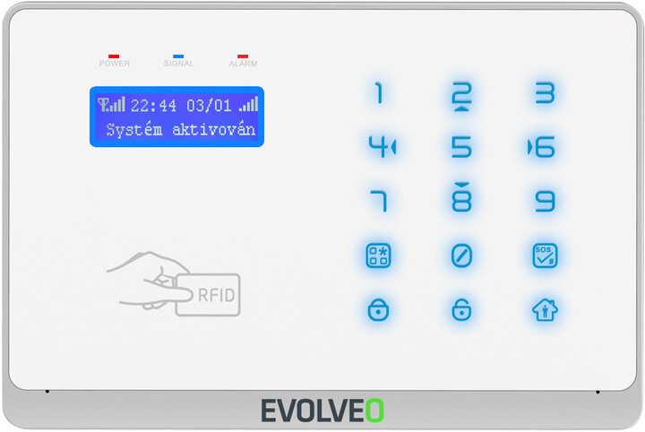 EVOLVEO Salvarix, bezdrátový WiFi&amp;GSM alarm s čtečkou RFID_149414366