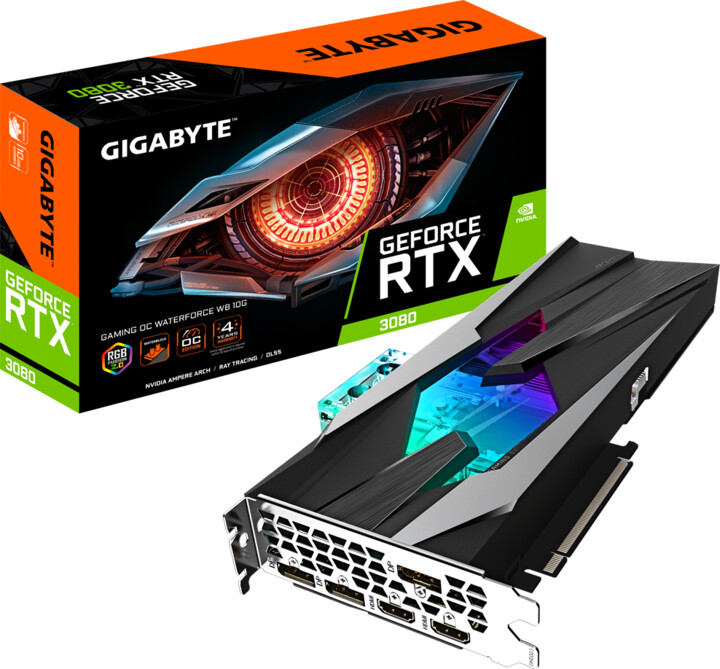 GIGABYTE GeForce RTX 3080 GAMING OC WATERFORCE WB 10G (rev.2.0), LHR, 10GB GDDR6X_1102719520