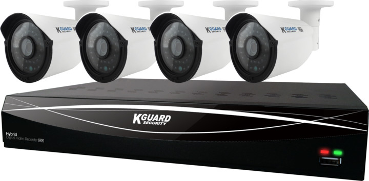 KGUARD HD481-WA713APK4 set, 4+2 (CCTV+IP) kanálový rekordér + 4x1M barevná venkovní kamera_134875484