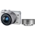 Canon EOS M100 + EF-M 15-45mm IS STM + EF-M 22mm STM, bílá