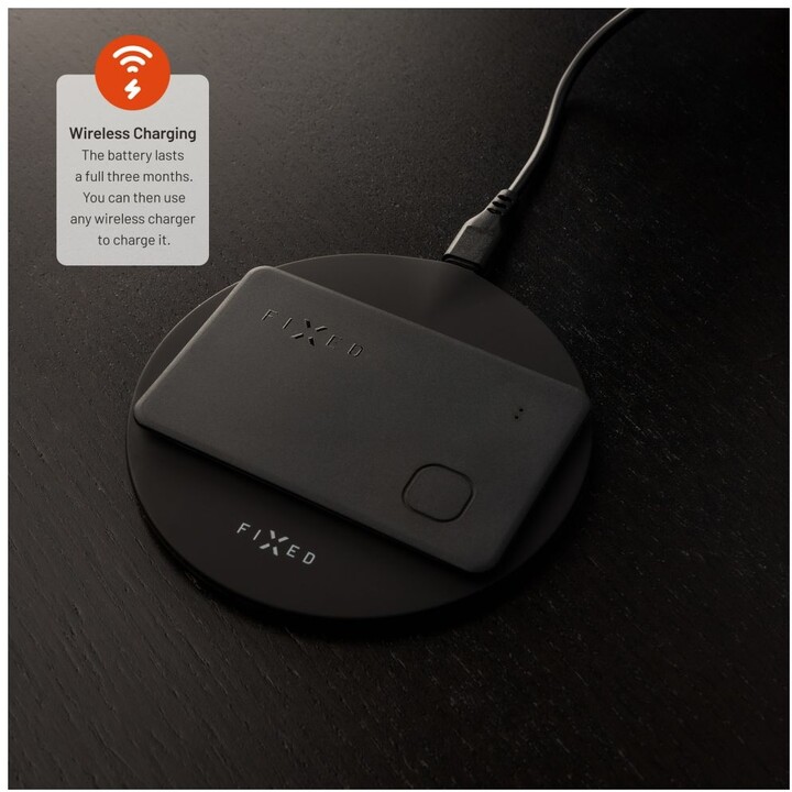 FIXED Smart tracker Tag Card s podporou Find My, bezdrátové nabíjení, černá_1354420947