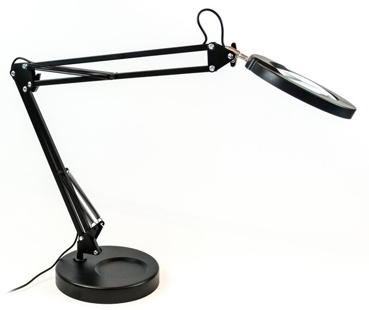 IMMAX LED stolní lampička ZOOM, s lupou, 12W, 5V/2A, stmívatelná, černá_1349653293