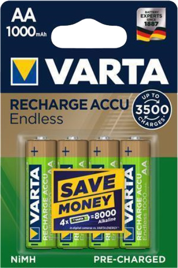 VARTA nabíjecí baterie AA 1000 mAh, 3500 cyklů, 4ks_1345696750