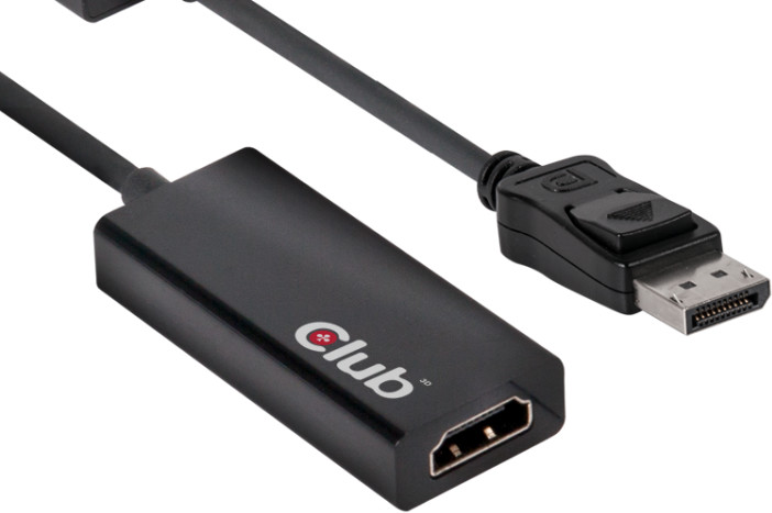 Club3D DisplayPort 1.2 na HDMI 2.0, podpora 4K/60Hz, aktivní adaptér, 15cm_1696251273
