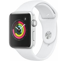 Apple Watch Series 3 42mm stříbrný hliník s bílým sportovním řemínkem_288227002