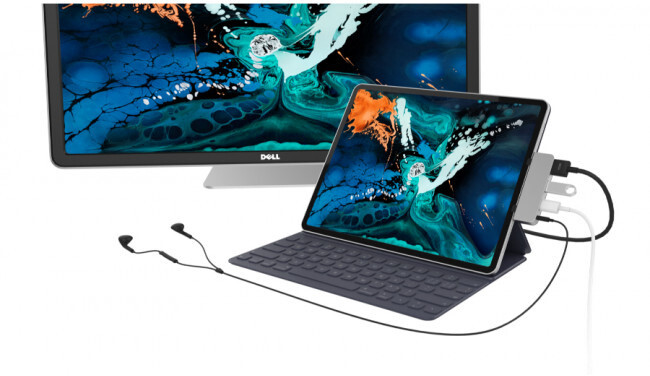 HyperDrive 4 v 1 USB-C Hub pro iPad Pro 2018, stříbrná_1582503032