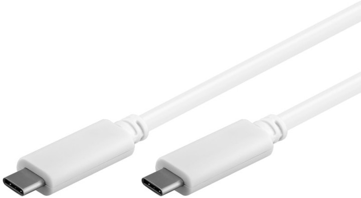 PremiumCord kabel USB-C 3.1 - USB-C 3.1, bílá, 1m