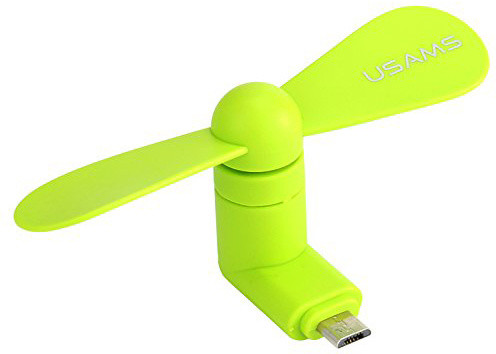 USAMS ZB021 Mobile Phone Fan USB/microUSB, zelený_8889814