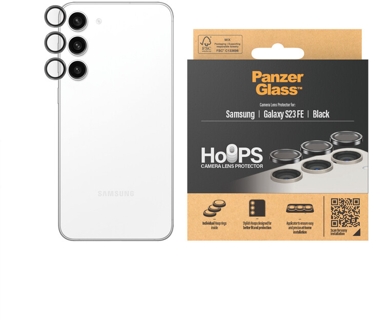 PanzerGlass HoOps ochranné kroužky pro čočky fotoaparátu pro Samsung Galaxy S23 FE_1573655727