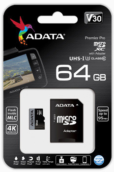 ADATA Micro SDXC Premier Pro 64GB 95MB/s UHS-I U3 + SD adaptér_627803620