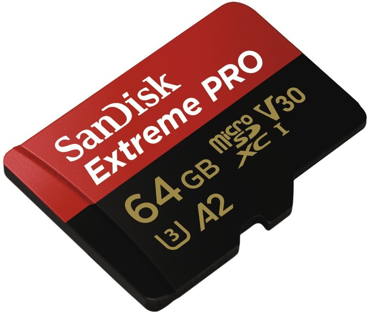 SanDisk Micro SDXC Extreme PRO 64GB 170 MB/s A2 UHS-I U3 V30 + SD adaptér_1129115614