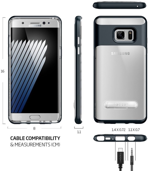 Spigen Crystal Hybrid pro Galaxy Note 7, metal slate_1859175632
