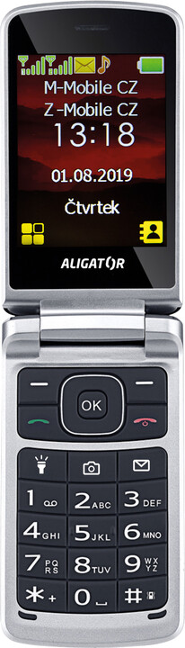 Aligator V710 Senior, Black - Silver + nabíjecí stojánek