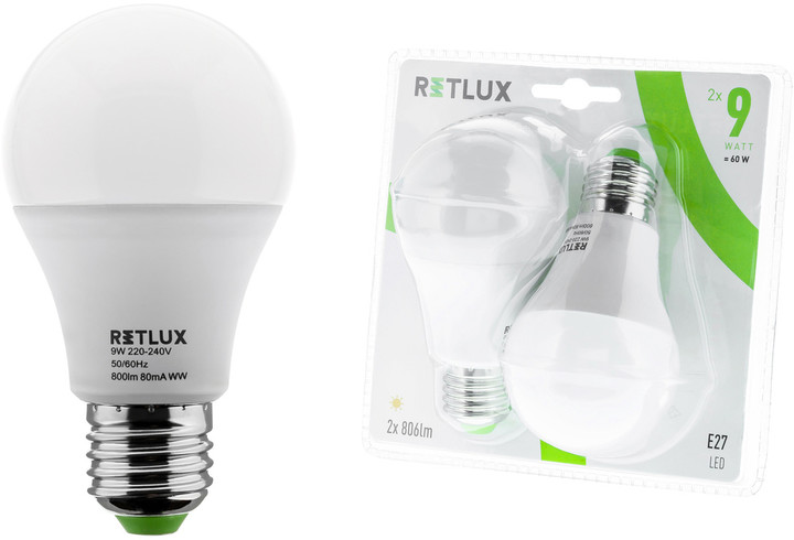 Retlux REL 9 LED A60 2x9W E27_1418932535