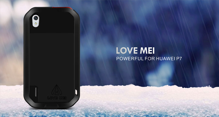 Love Mei Case Huawei P7 Three anti Black+Black+Red_923744642