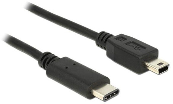 Delock propojovací kabel USB-C/M - USB 2.0 Mini B/M, 1m, černá_1942678450