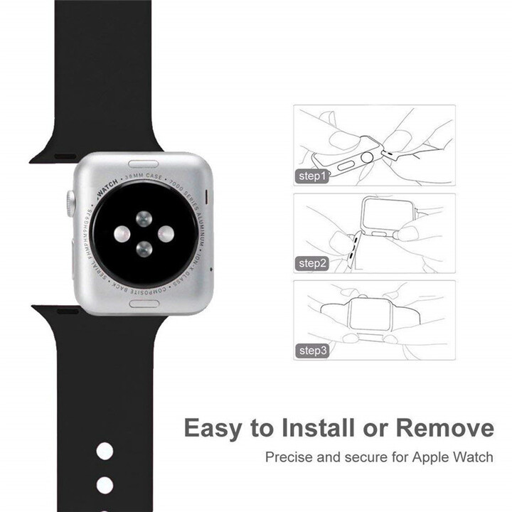 MAX silikonový řemínek pro Apple Watch 4/5, 40mm, černá_1140051397