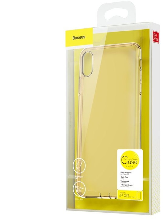 Baseus pouzdro Simple Series pro iPhone XR, transparentní zlatá_902418170