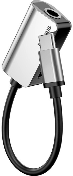 Baseus adaptér USB-C/USB-C + 3.5mm jack, černo/stříbrná_1757478051