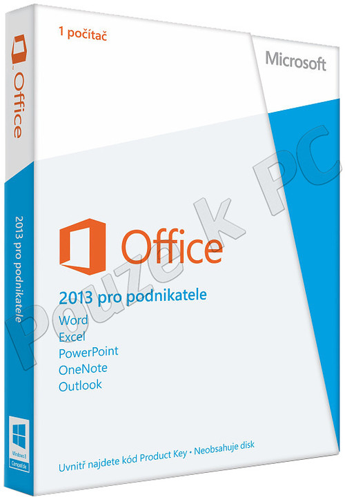 Microsoft Office 2013 pro podnikatele, bez média, pouze s PC s Win Pro_923736845