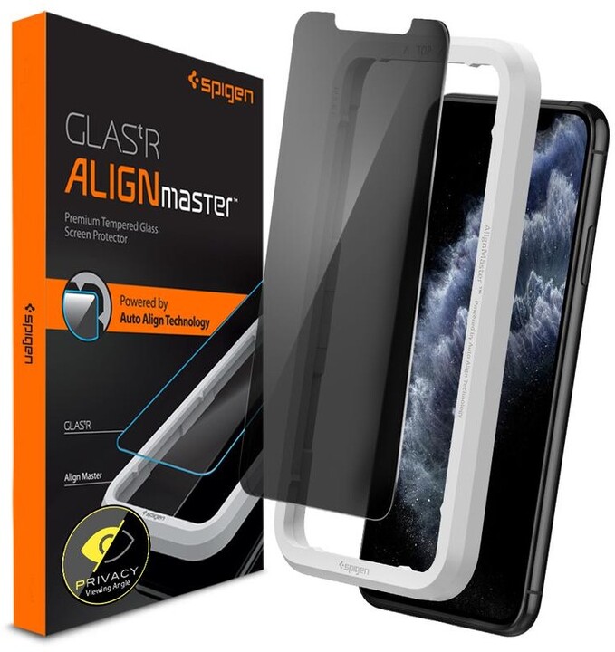 Spigen ochranné sklo AlignMaster pro iPhone 11 Pro, privacy_1498737204