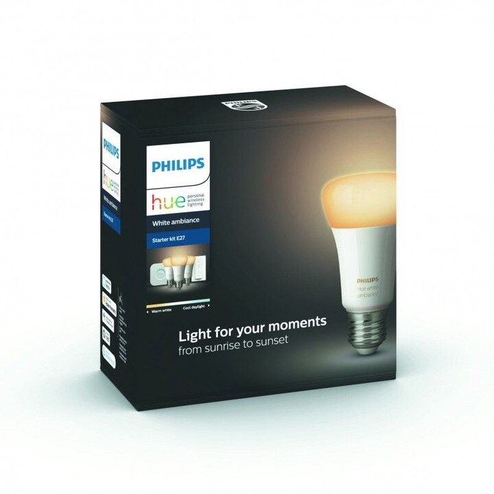 Philips žárovka Hue E27, LED, 9.5W, 3ks + bridge + switch - 2. generace s BT_583944620