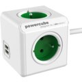 PowerCube EXTENDED USB prodlužovací přívod 1,5m - 4 zásuvka, zelená