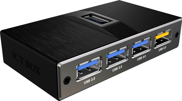 ICY BOX IB-AC611, 4x USB 3.0, nabíjecí USB, černý_1939234635