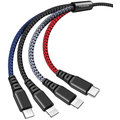 Mcdodo Armor 4v1 nabíjecí kabel 2x Lightning, microUSB, USB-C, 1,2m, černá_1978913908