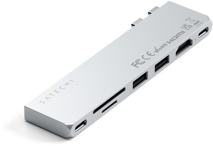Satechi Pro HUB Slim, USB4, HDMI, 2x USB-A, SD, stříbrná_1895501043