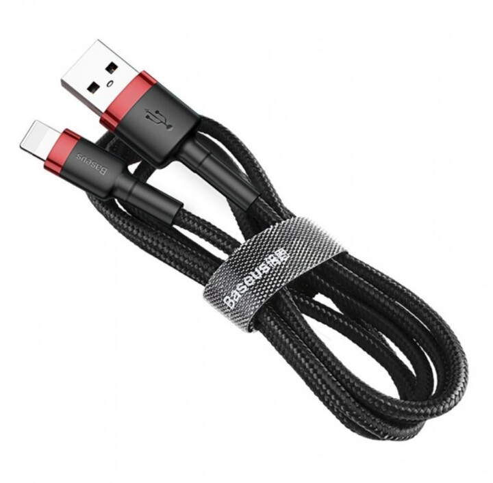 BASEUS kabel Cafule USB-A - Lightning, nabíjecí, datový, 2.4A, 3m, černá/červená