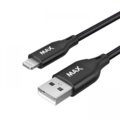 MAX kabel MFi Lightning - USB 2.0, opletený, 1m, černá
