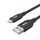 MAX kabel MFi Lightning - USB 2.0, opletený, 1m, černá_661881440