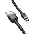 Baseus odolný nylonový kabel USB Micro 2.4A 1M, šedá + černá_1512066608