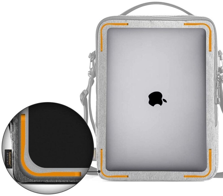 tomtoc taška přes rameno na notebook Urban pro MacBook Pro 2021 14&quot;, šedá_152483530