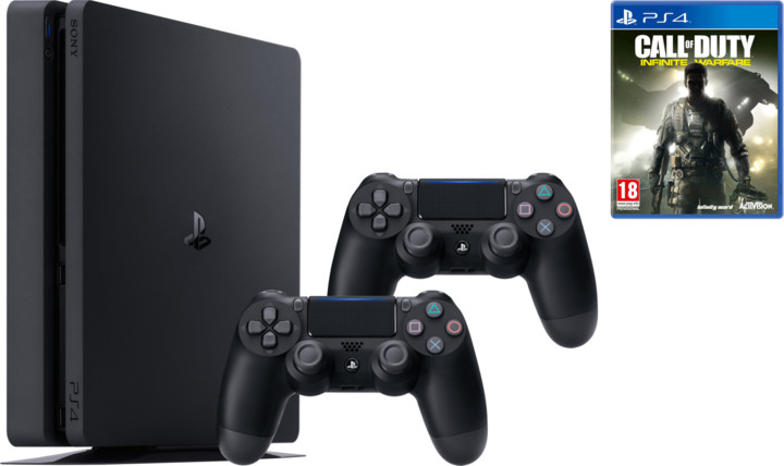PlayStation 4 Slim, 1TB, černá + 2x DualShock 4 v2 + Call of Duty: Infinite Warfare_655610653