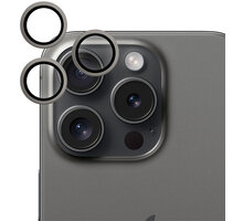 EPICO hliníkové tvrzené sklo na čočky fotoaparátu pro Apple iPhone 15 Pro / 15 Pro Max, černý titan 81312151300010