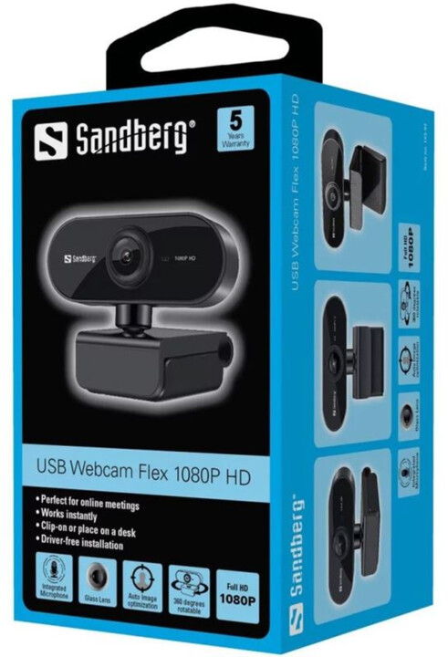 Sandberg USB Webcam Flex, černá