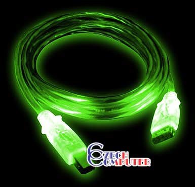 USB kabel A-B 2m svítící zelený_52729875