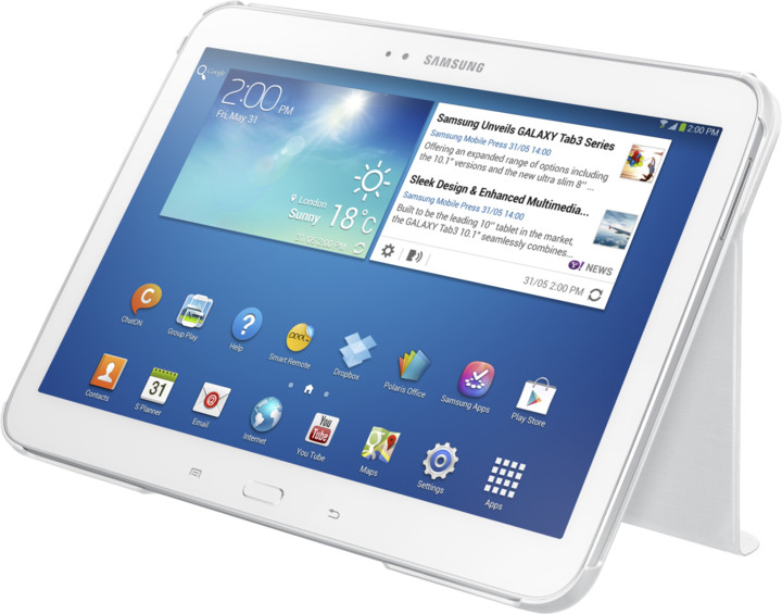Samsung polohovací pouzdro EF-BP520BW pro Samsung Galaxy Tab 3 10,1&quot;, bílá_1271191764