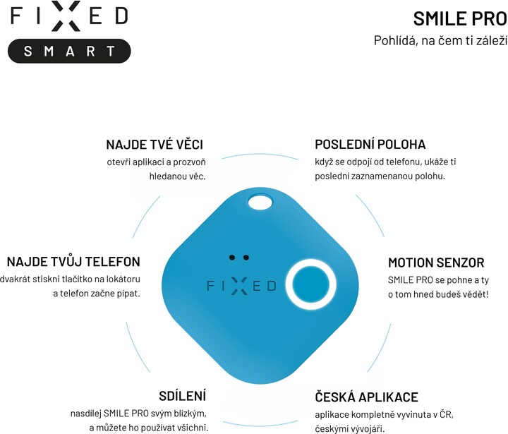 FIXED lokátor Smile Pro, 2ks, modrá/červená_160253967