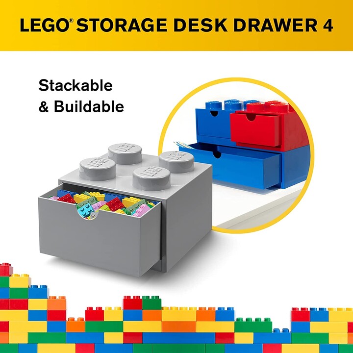 Stolní box LEGO, se zásuvkou, malý (4), šedá_26724607