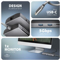 AXAGON multifunkční HUB 9v1 USB 5Gbps hub, 3x USB-A, USB-C, HDMI 4K/60Hz, RJ45, microSD/SD, PD 100W,_1645361042