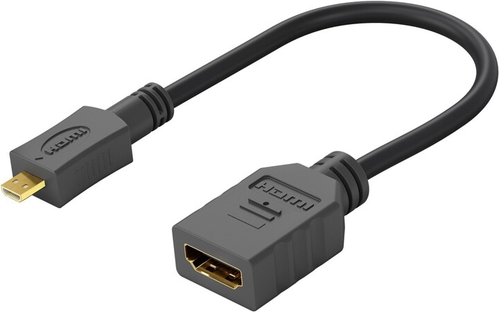 PremiumCord Flexi adaptér HDMI Typ A samice - micro HDMI Typ D samec pro ohebné zapojení_320351165