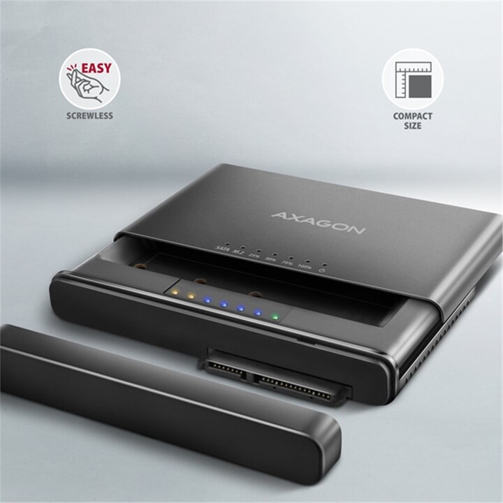 Dokovací stanice Axagon ADSA-CC USB-C 10Gbps - NVMe M.2 SSD &amp; SATA 2.5&quot;/3.5&quot; SSD/HDD_1252278605