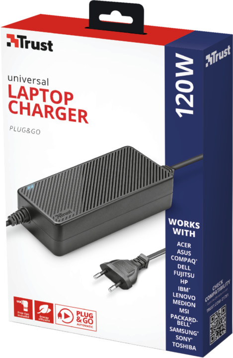 Trust napájecí adaptér Plug and Go 120W Laptop charger_1526474384