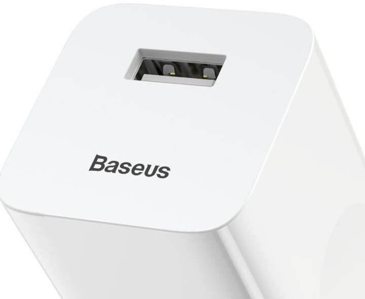 Baseus síťová nabíječka Quick, USB-A, 24W, bílá_1757947776